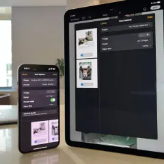 Jak podłączyć drukarkę do iPhone? Na ekranie iPhone'a i iPada widać opcje drukowania, gdzie wybierasz drukarkę Brother MFC-L5800DW.