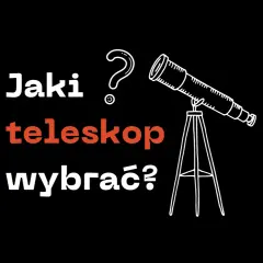 Jaki teleskop wybrać? Ilustracja przedstawia teleskop na statywie, zachęcając do wyboru odpowiedniego sprzętu do obserwacji gwiazd.