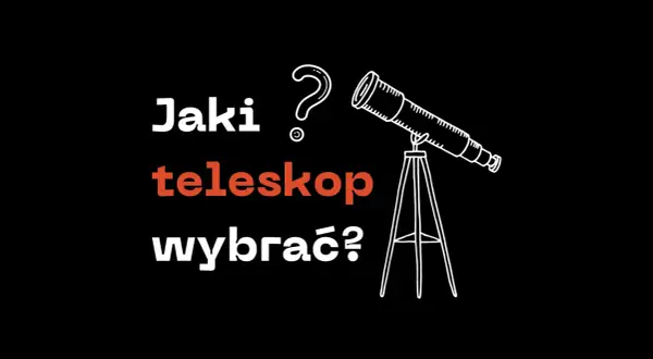 Jaki teleskop wybrać? Ilustracja przedstawia teleskop na statywie, zachęcając do wyboru odpowiedniego sprzętu do obserwacji gwiazd.
